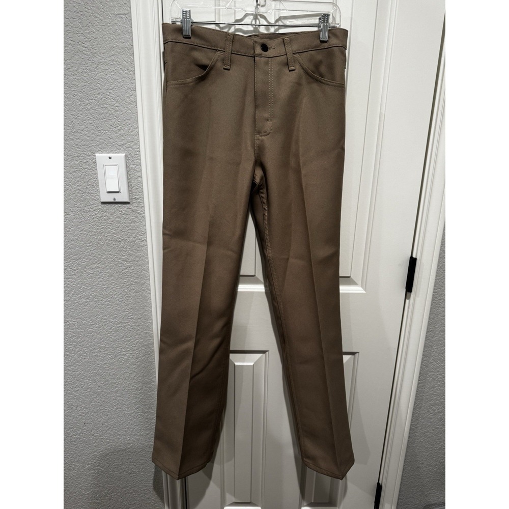 Wrangler Wrancher Western Jeans Polyester Pants Mens 31x32 Bootcut Vintage Beige